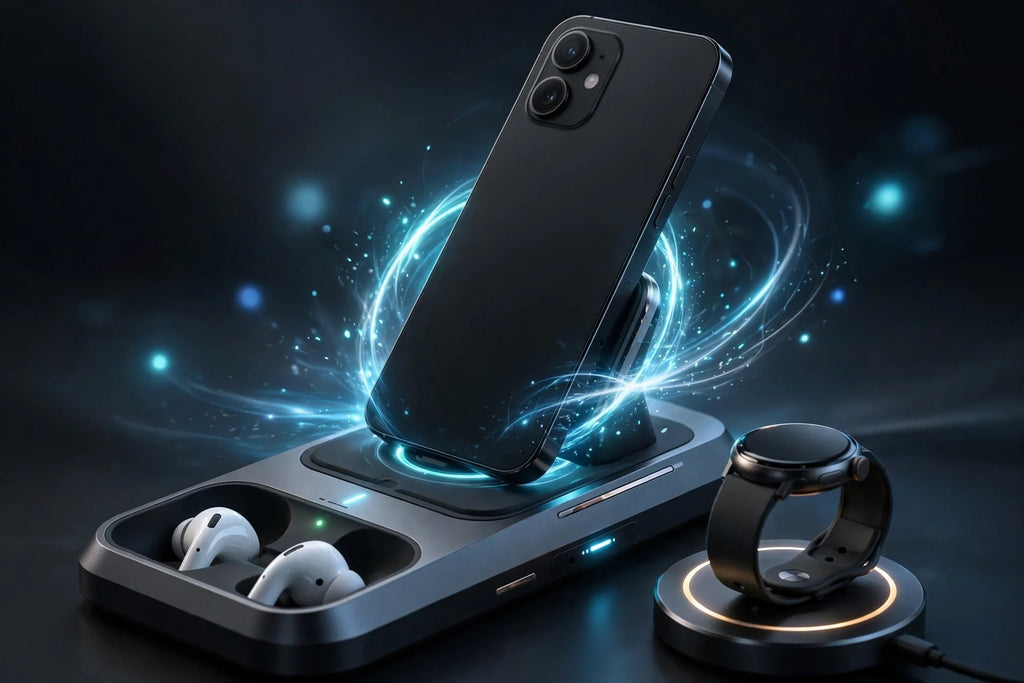 Magnetic fast charging dock closeup