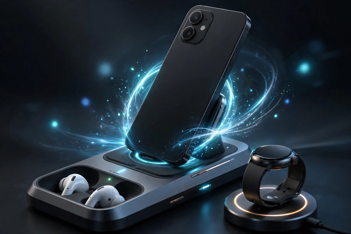 Magnetic fast charging dock closeup