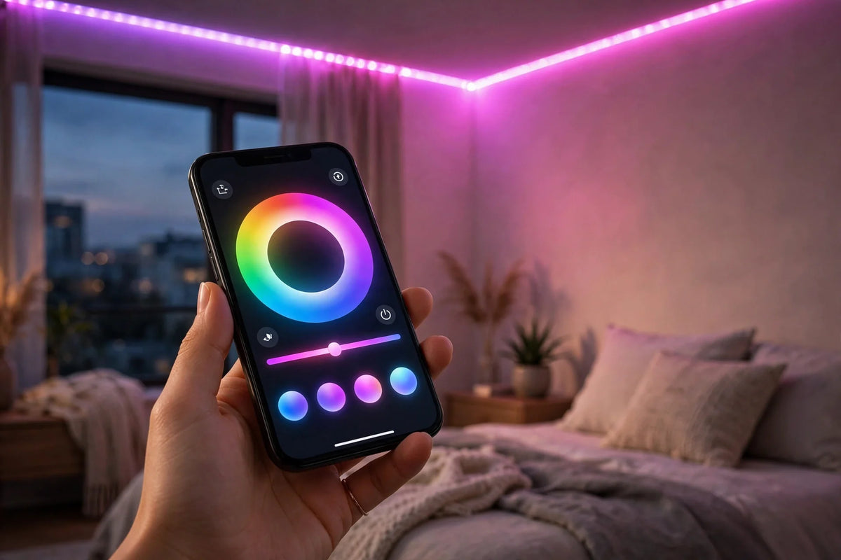 App controlled LED strip lights in bedroom